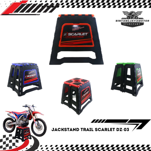 Jackstand Paddock Tengah Standar Motor Trail DZ-03 "Original Scarlet"