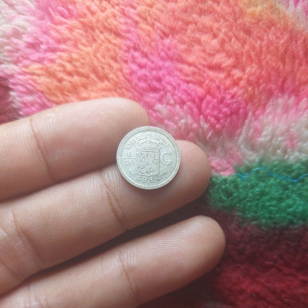1 keping koin perak tua tahun 1918 asli.
