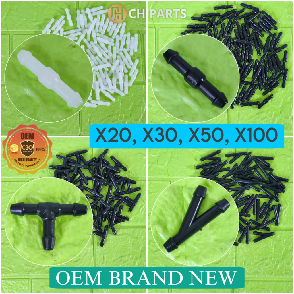 Pipa Plastik Hose Sambungan lurus T Y Wiper Mobil Universal 20 30 50 100 pcs