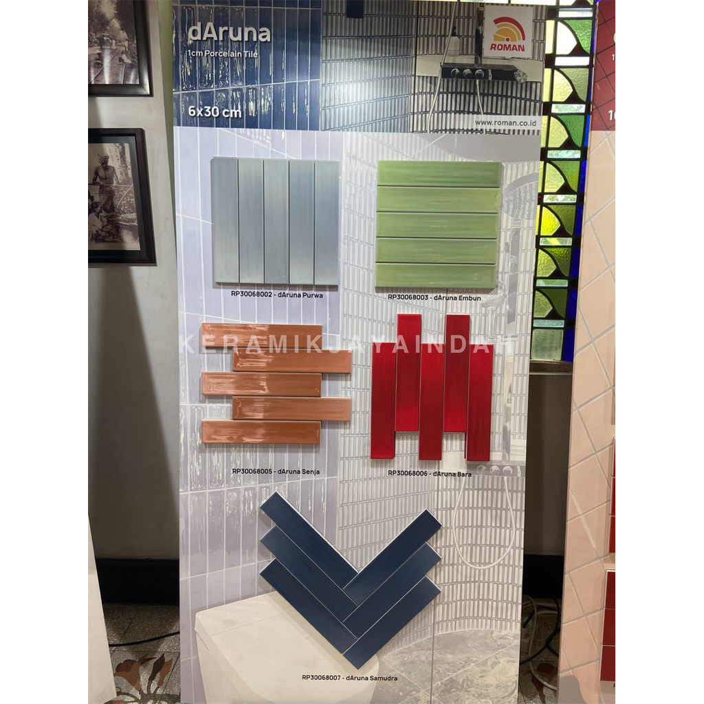 ROMAN DARUNA SUBWAY TILE 6 x 30 KERAMIK DINDING LANTAI CAFE PANTRY KITCHEN BACKSPLASH TOILET KAMAR M