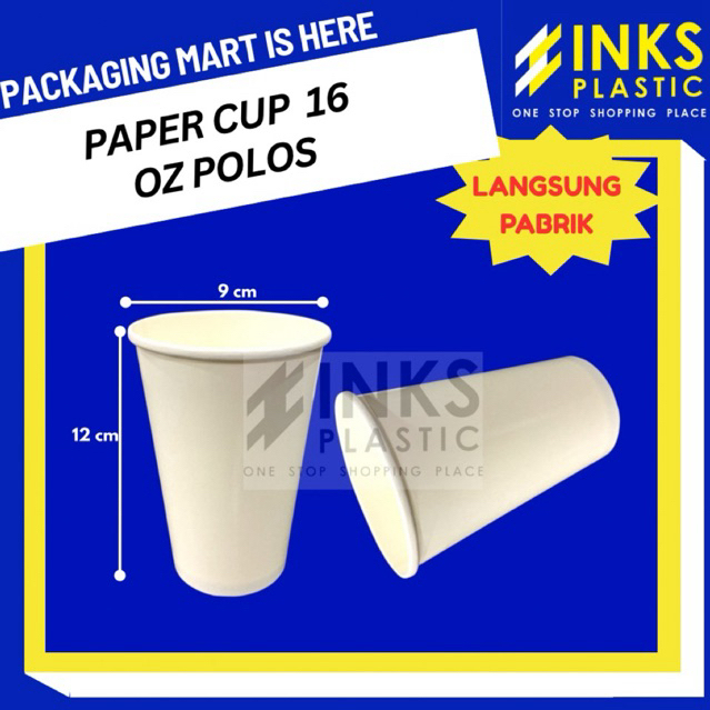 PAPER CUP 16 OZ POLOS GELAS KERTAS 480ML