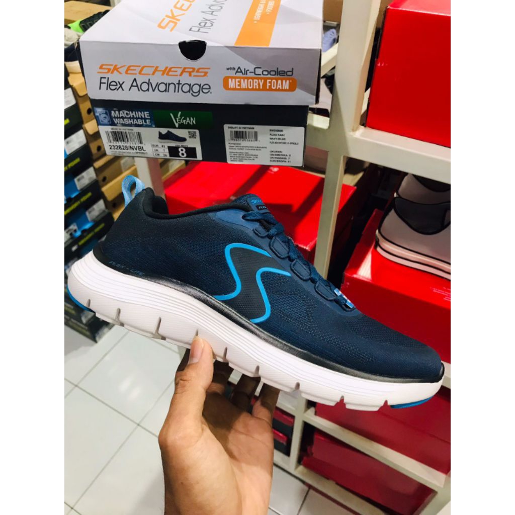 BIG SALE SKECHERS SPRELLO NAVY [232965] ORIGINAL SEPATU PRIA/RUNNING/LARI/SNEAKERS