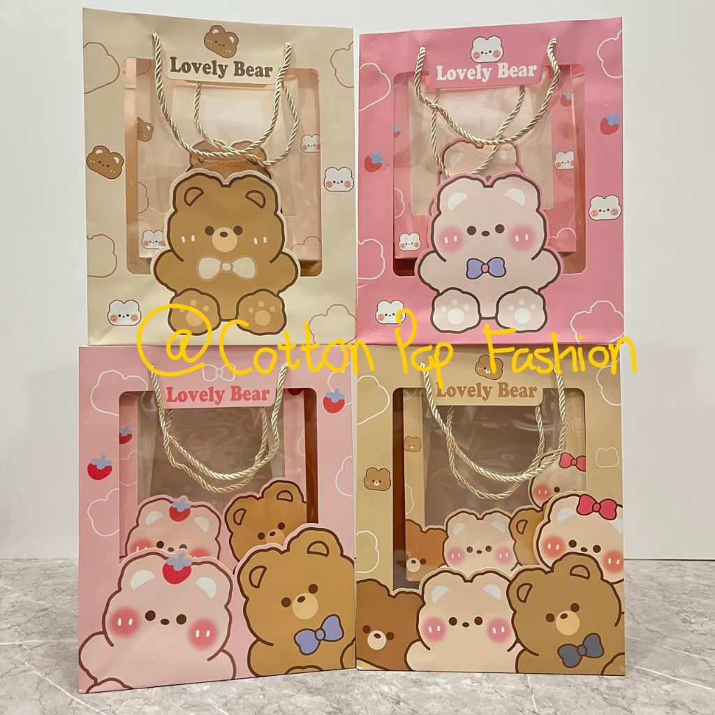 Paper Bag Beruang Transparan Bening Lovely Bear Tas Jinjing