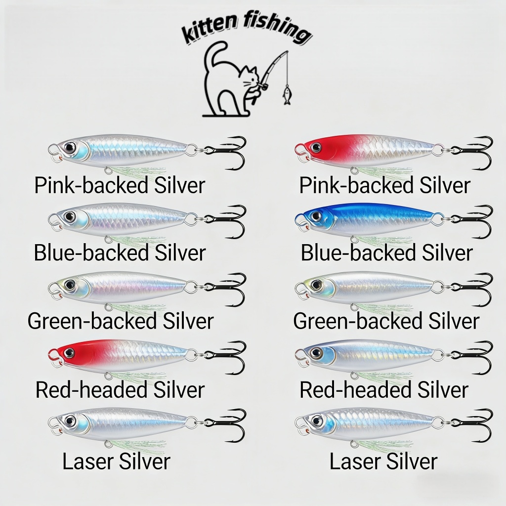 Kitten Fishing Umpan Pancing Metal Jig 7g dab 10g/15g/20g Mata 3D Umpan Tenggelam Umpan Pancing Hook