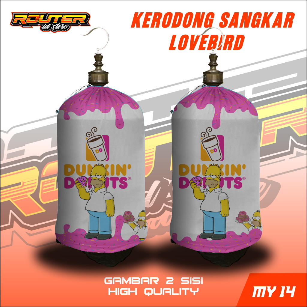 Jual Kerodong Love Bird motif DUNKIN DONUT high quality
