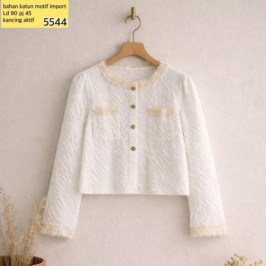 QUINNY-BLOUSE WANITA LENGAN PANJANG-BLUS KEKINIAN-BLUS RAJUT IMPORT