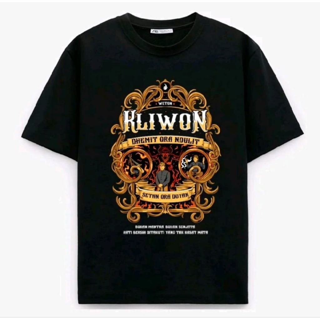 Kaos Distro WETON KLIWON Dhemit Ora Ndulit Setan Ora Doyan Kaos Distro Unisex