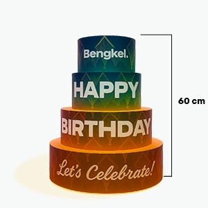 Rak Display Botol Wine Akrilik LED RGB Custom Logo - Birthday Series