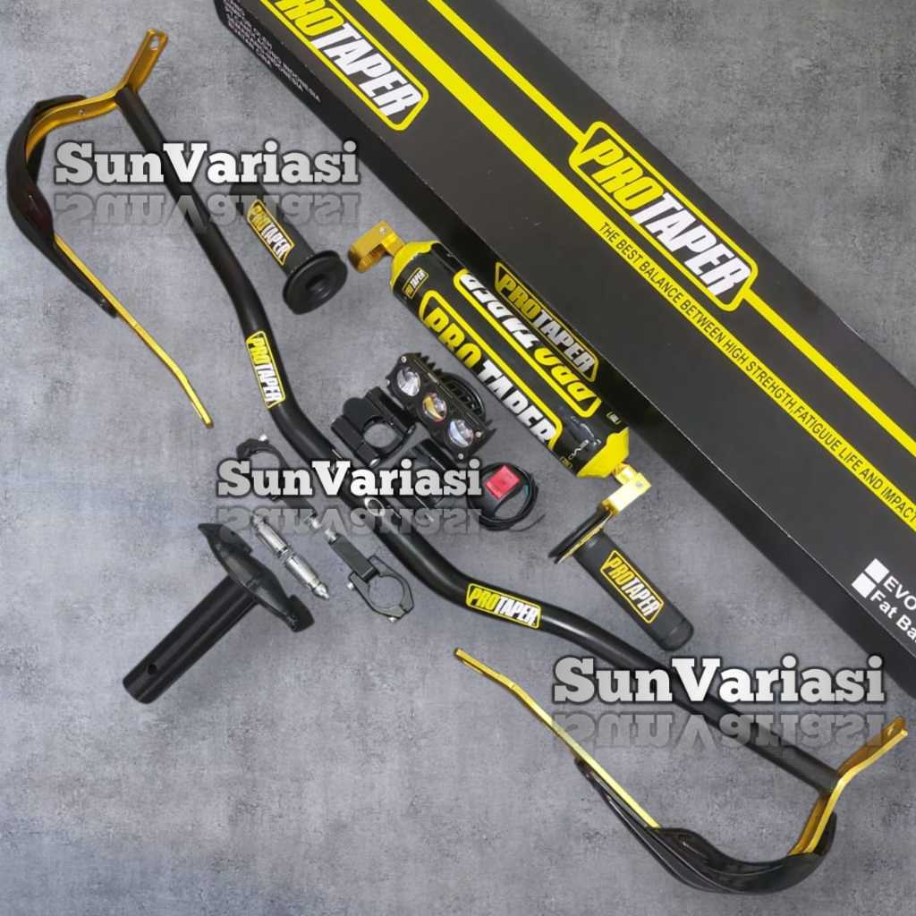 Paketan Hemat Stang Motor RBT Stang Protaper Tipe Low Plus Raiser Stang Plus Busa Stang Set Plus Han