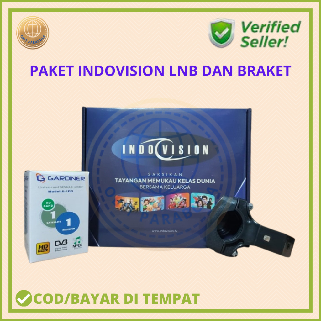 PAKET RECEIVER INDOVISION LNB DAN BRAKET UNTUK PENGGANTI INDOVISION LAMA PALING DICARI