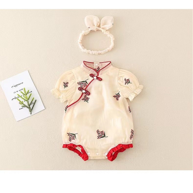 BABYBOO - Hong Cheong Sam Bayi Perempuan / Baju Imlek Bayi Perempuan