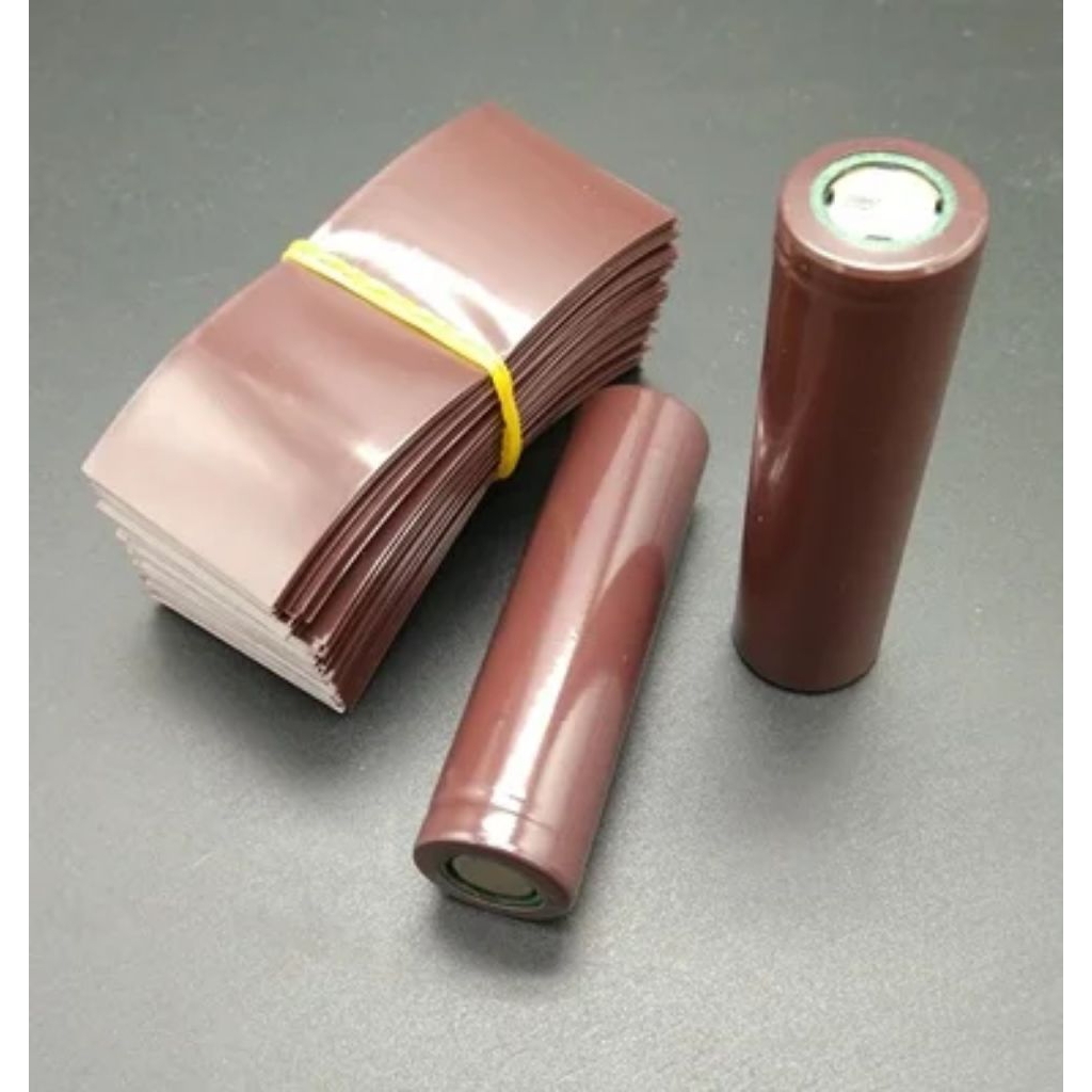 2 Pcs Heat Shrink/Battery Wrap 18650 Coklat Tebal