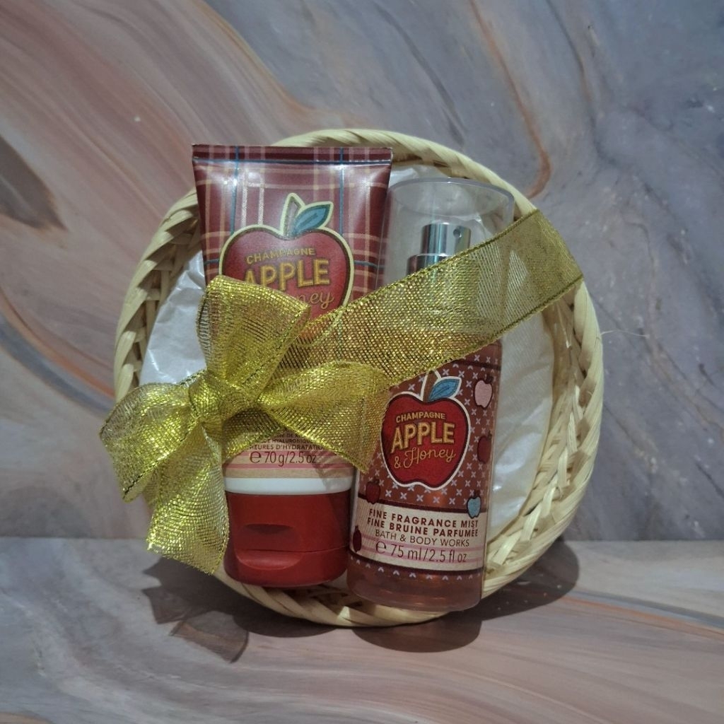 bath and body works champagne apple and honey gift set paket seserahan kado