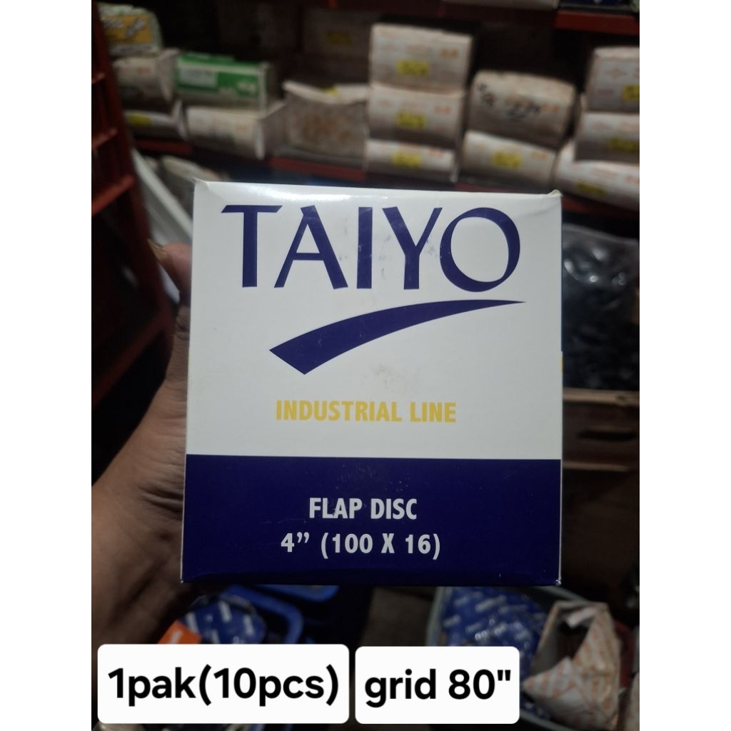 1PAK(10pcs)Amplas Susun TAIYO /Amplas sirip TAIYO#40.60.80.100.120.150.180.240/ Flap Disc TAIYO Grit