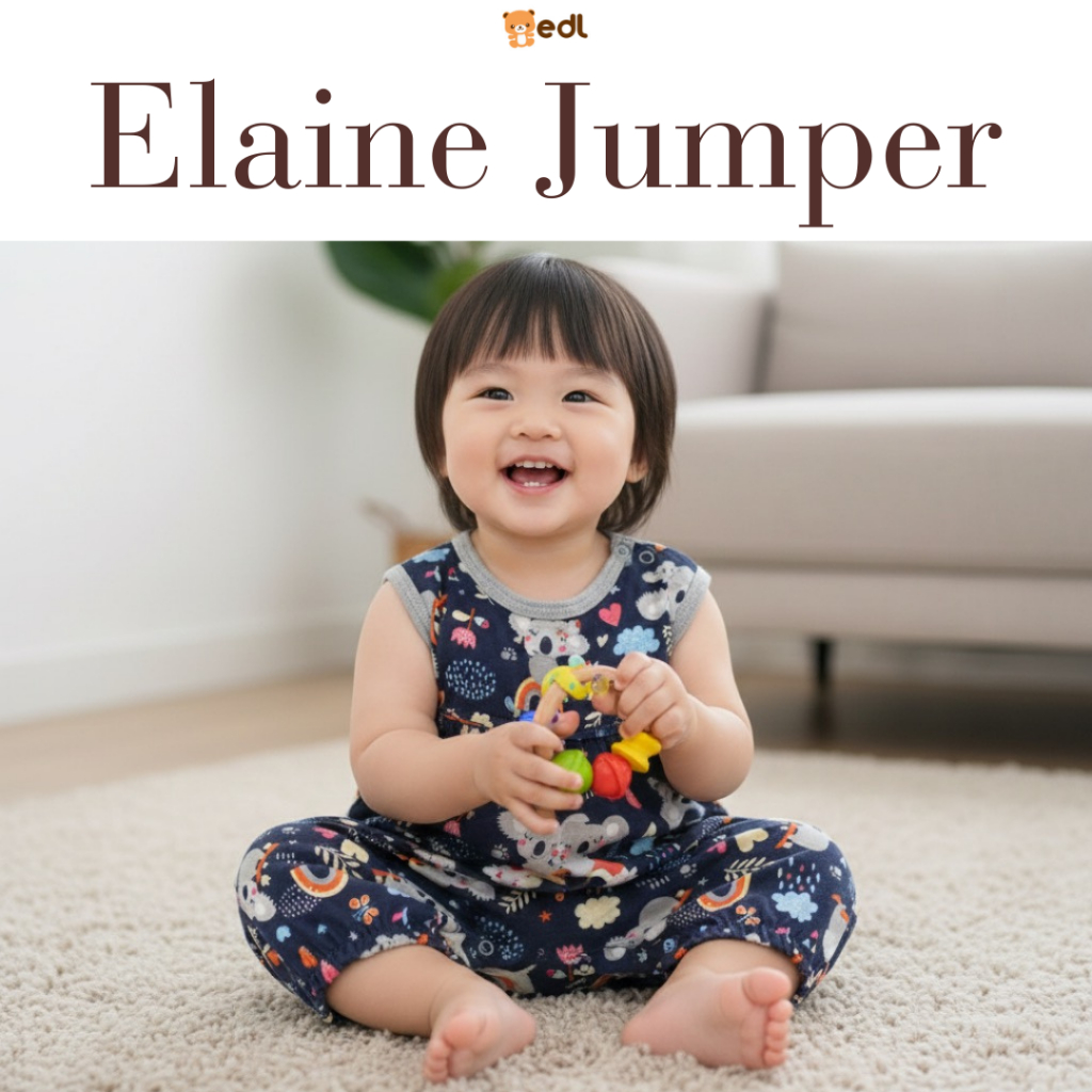 EDL Baby - Jumper Romper Kutung Katun Bayi Newborn Perempuan 0-12 bulan / Elaine Jumper