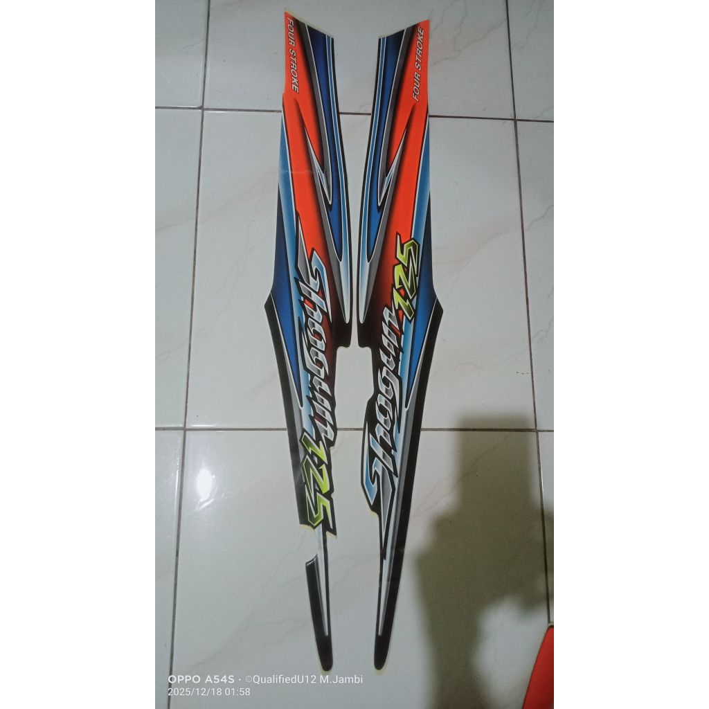 Striping Sticker Body Belakang Suzuki Shogun 125R Hitam Original SGP