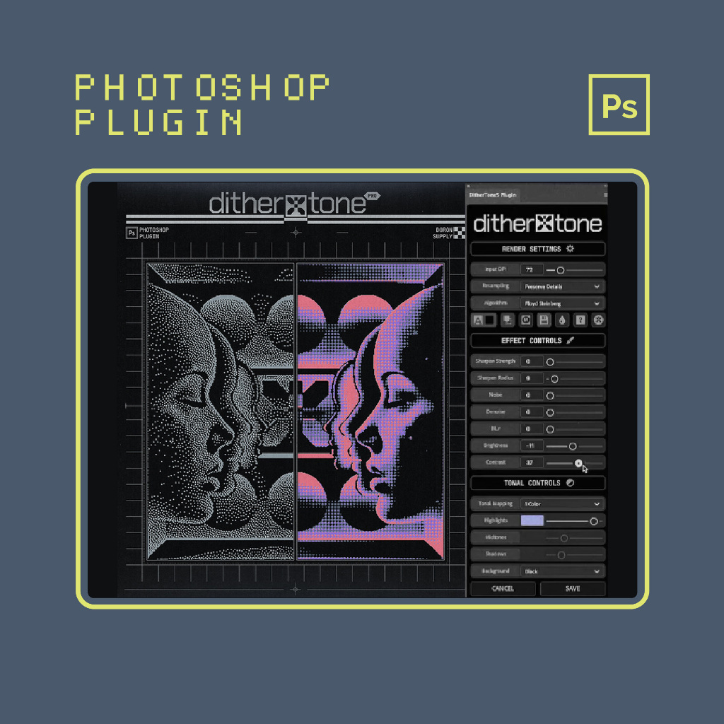 Photoshop Plugin - DitherTone PRO Photoshop Plugin by DORON STUDIOS