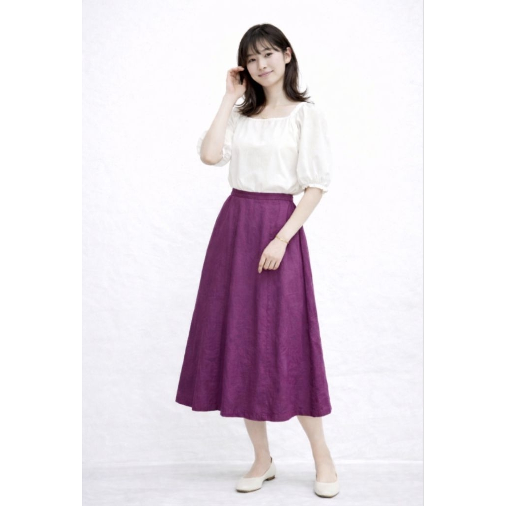Skirt GU by UNIQLO Linen Purple (S)