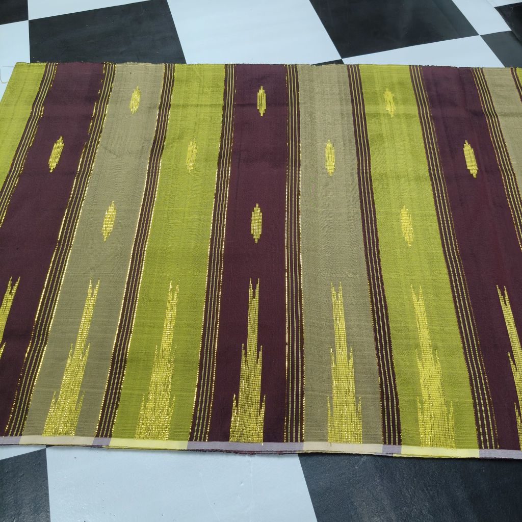 kain sarung sutera tenun pucuk terbaru warna coklat lime olive