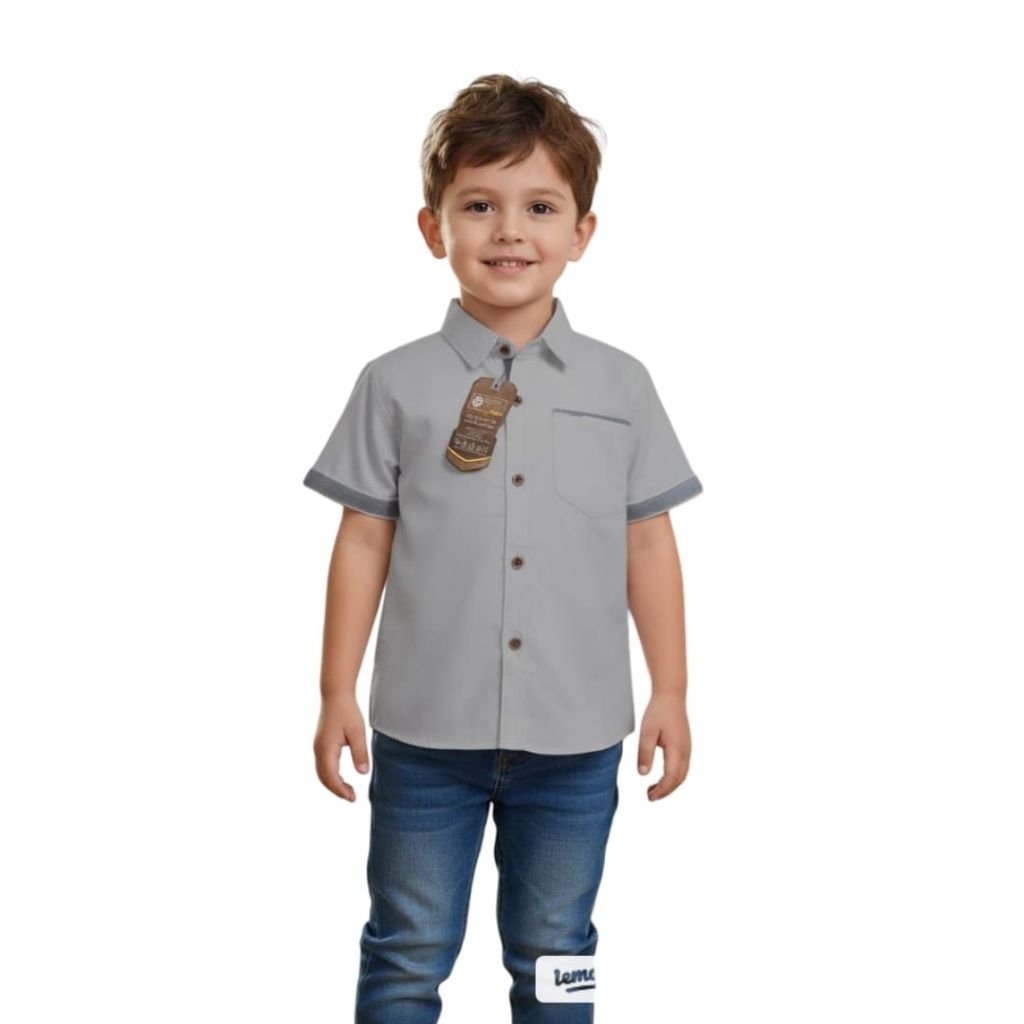 Atasan kemeja anak laki laki usia 3-13 tahun