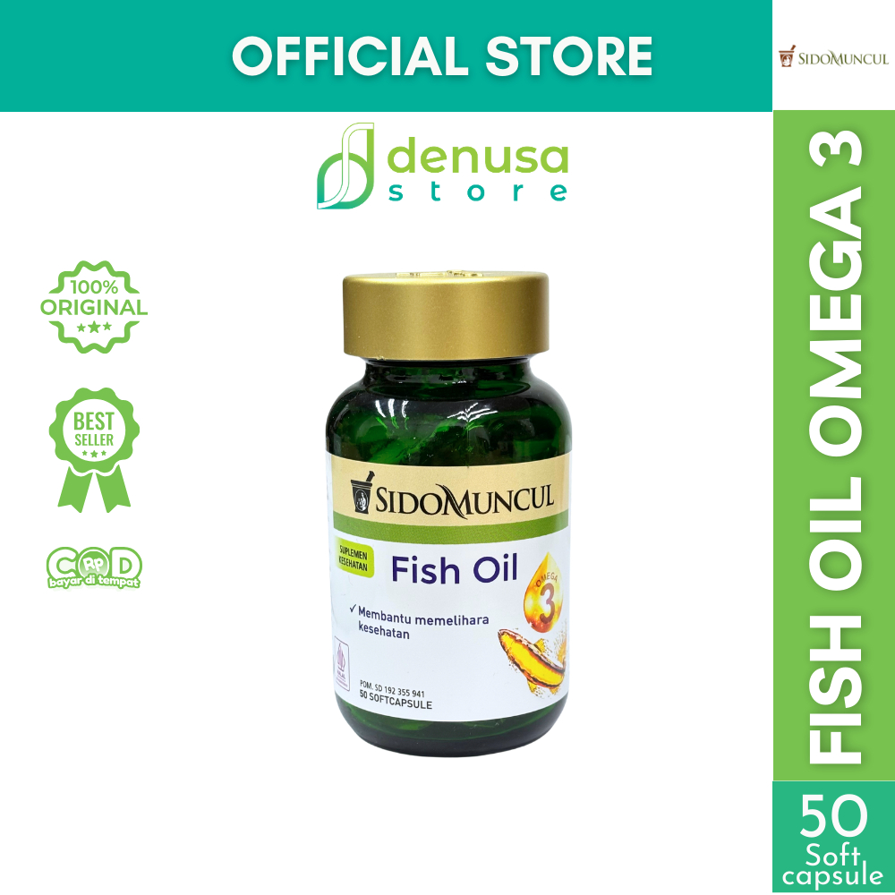 SIDOMUNCUL Fish Oil Omega 3 50 Softcapsule Minyak Ikan Asli