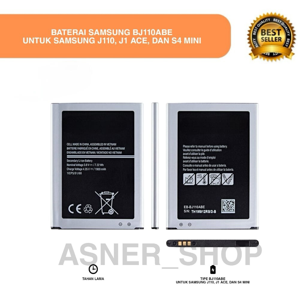 Baterai J1ace samsung J1 Ace S4mini J110 Bat BJ110ABE