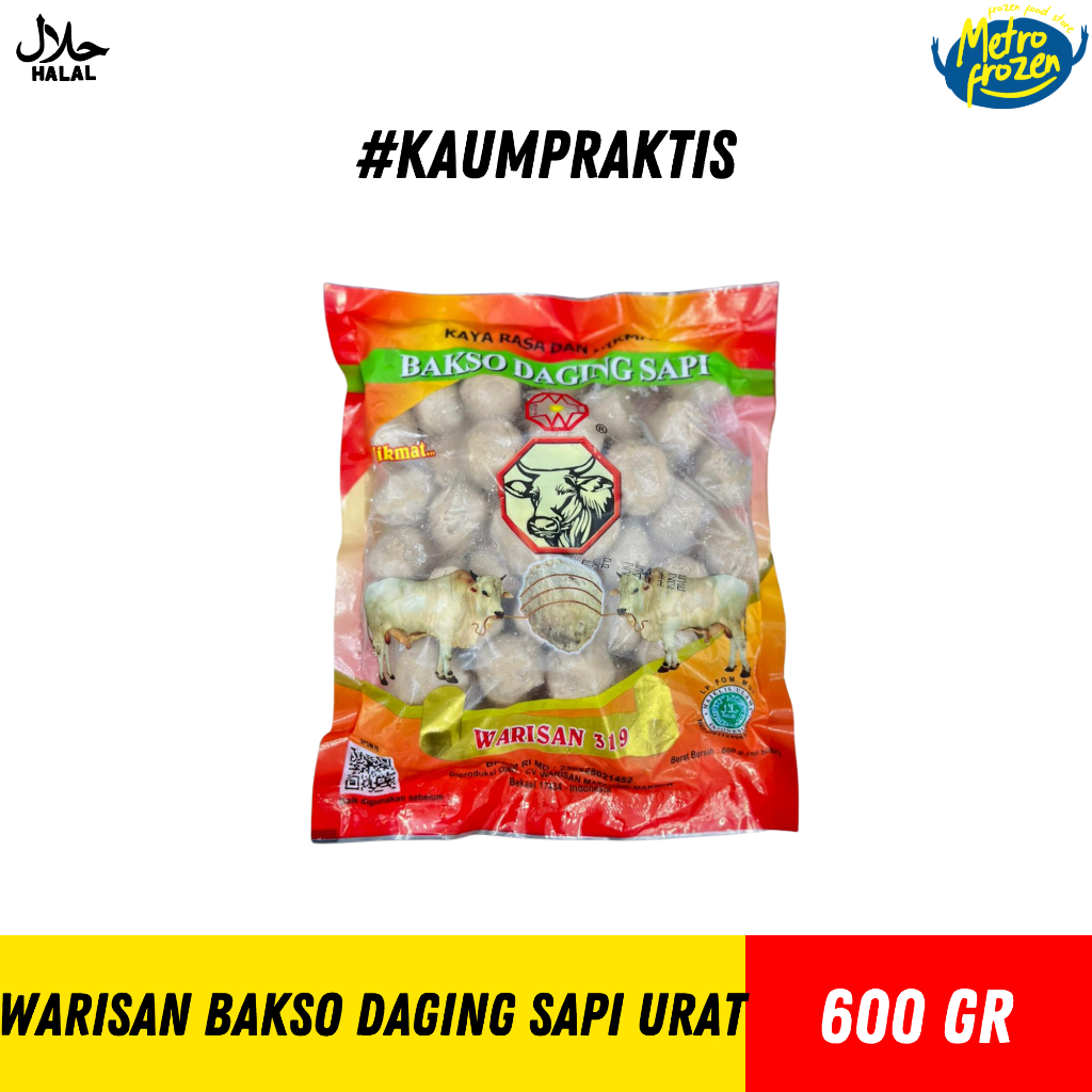 WARISAN Bakso Daging Sapi Urat 600gr //pentol urat //bakso sapi urat