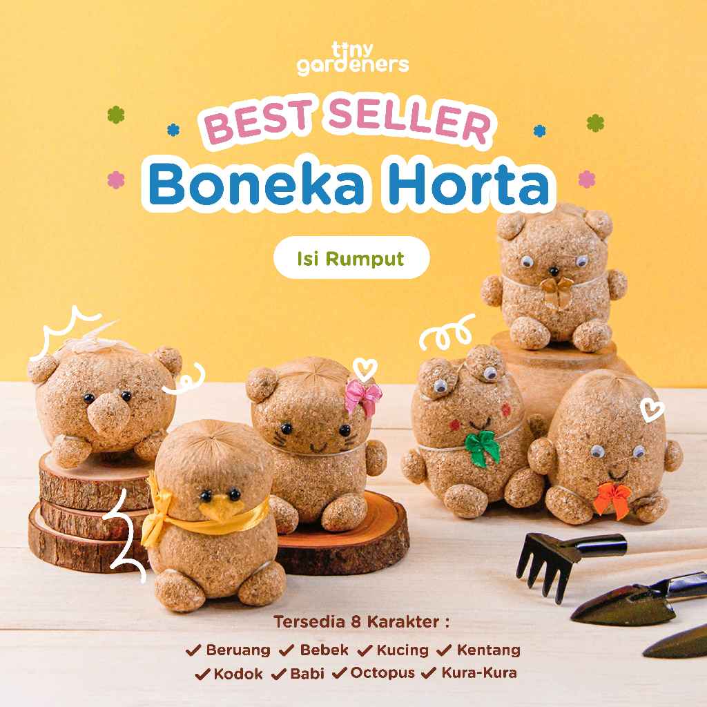 TINY GARDENERS Boneka Tanaman (Horta) / Boneka Tanaman Rumput / Tanaman Rumput