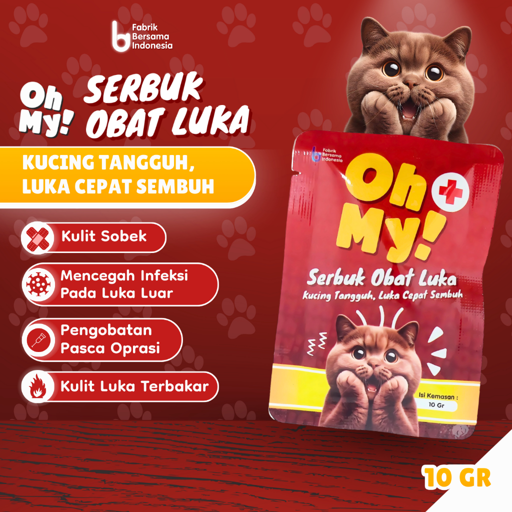 Oh My Obat Luka Serbuk Luka Basah Kucing Anjing Luka Bernanah Antiseptik