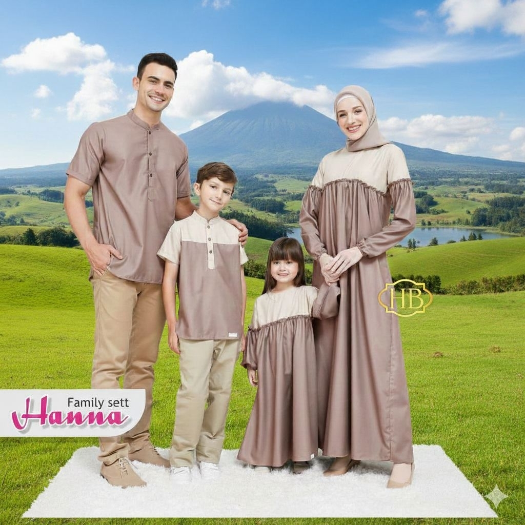 COUPLE KELUARGA/COUPLE FAMILY SET/COUPLE KELUARGA MUSLIM/COUPLE HANNA/COUPLE NATHAN/COUPLE SYAFEEA