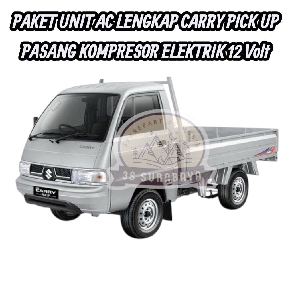 Paket Unit Hemat Ac Carry Futura Pick up pasang Kompresor Elektrik 12 Volt Lengkap Tanpa Breket (Bar