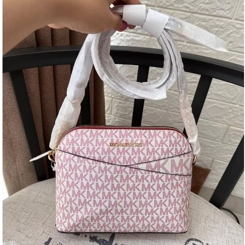 mk jet set travel dome crossbody cherry multi