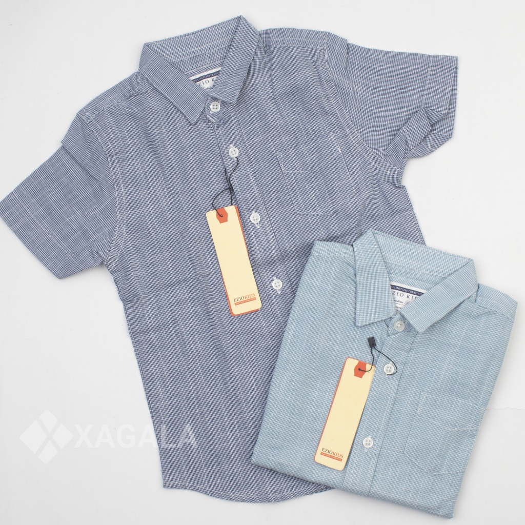 1-18 TAHUN EZIO KIDS KEMEJA ANAK LAKI LAKI LENGAN PENDEK PREMIUM BRANDED ORI KEMEJA ANAK TANGGUNG