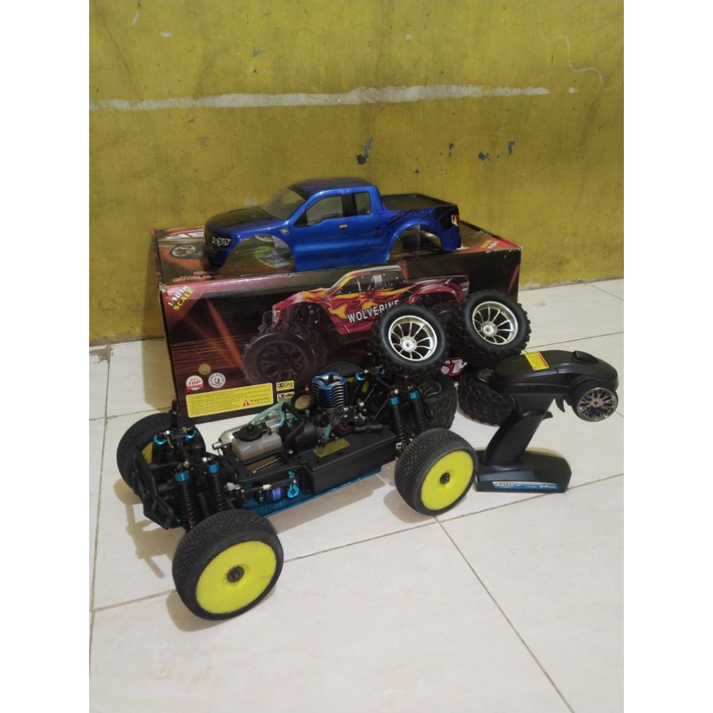 mobil remote rc engine nitro hsp 1/10 monster truk