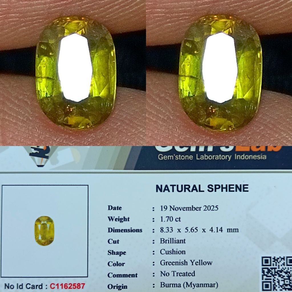 NATURAL SPHENE NO TREATED MEMO GLI LAB