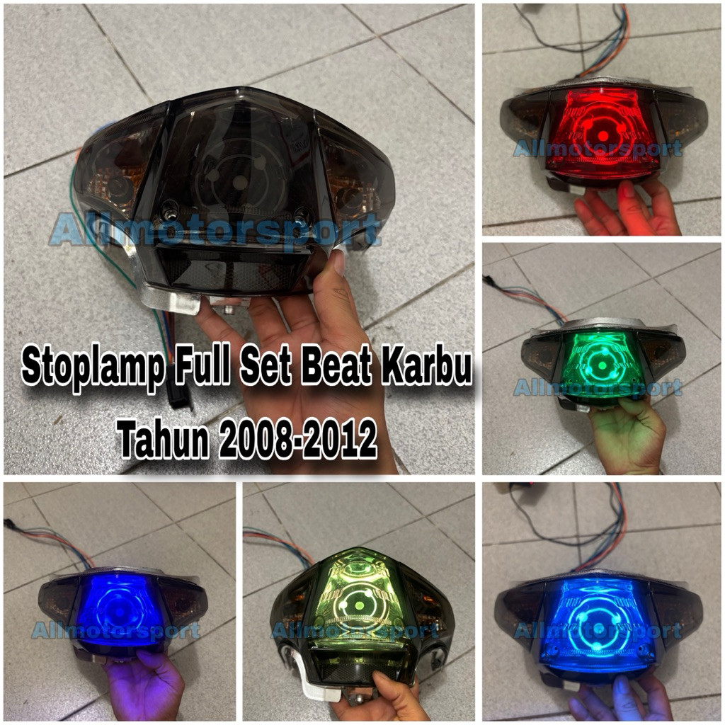 Stoplamp Lampu stop Belakang Full set Costum Lampu RGB Beat Karbu 2008-2012 Costum Lampu stop Belakn