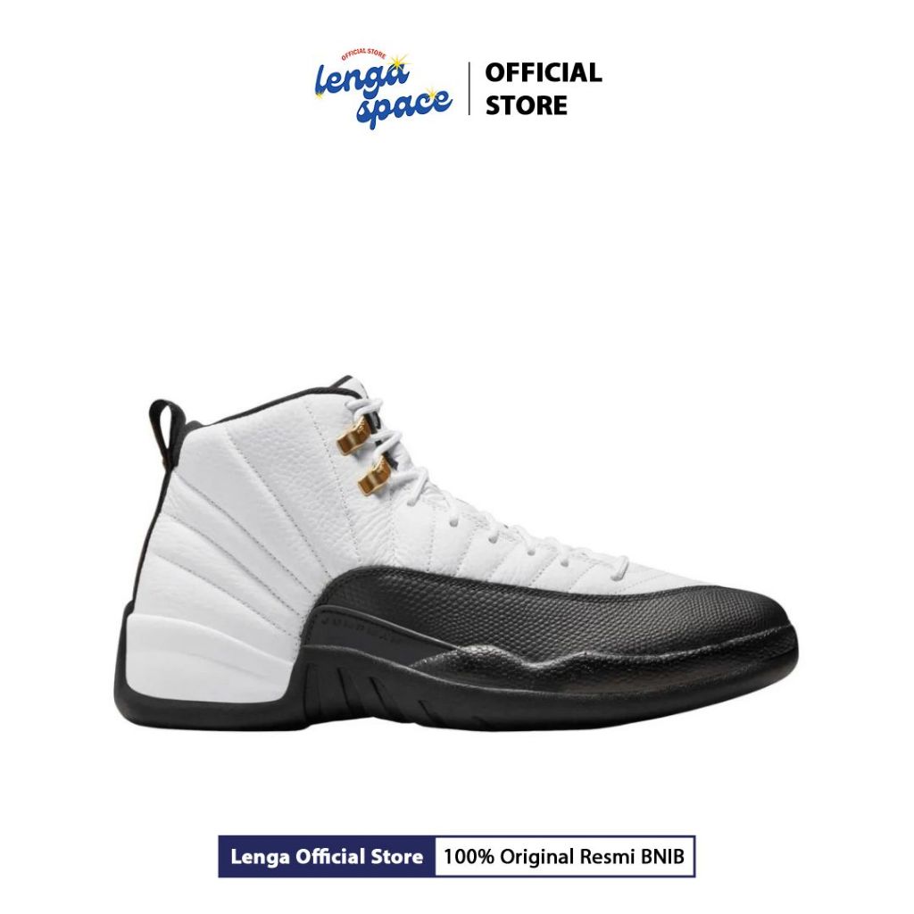 Sepatu Basket Pria Air Jordan 12 Retro - White Black (CT8013-117) Original
