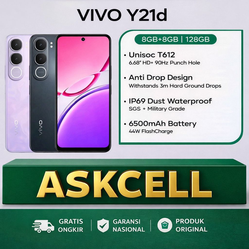 Vivo Y21d (4/128GB) (6/128GB) (6/256GB) (8/128GB) - Garansi Resmi Vivo Indonesia