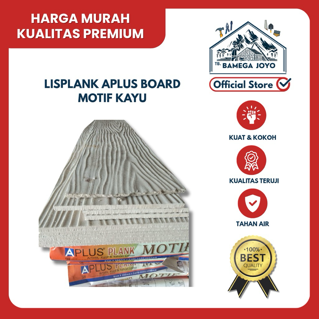 Lisplank GRC Aplus 20cm & 30cm [Panjang 3m & 4m] Motif Jati & Polos | Woodplank Lisplang Minimalis A