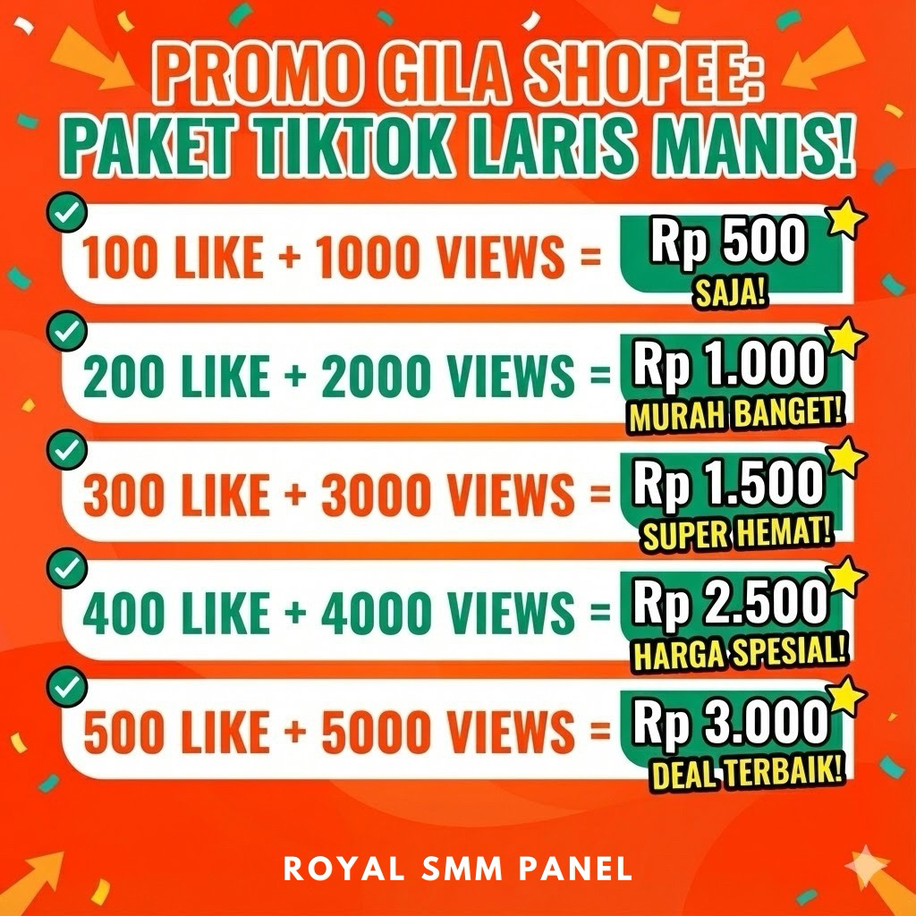 Paket Hemat Like Tiktok / Likes Tiktok / Tiktok Like / Viewer Tiktok / Permanen Best Quality Fast