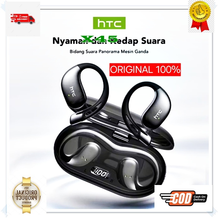 X45 SPORT DJ MUSIK MUSIC BASS SUPER BAS HTC ORI 100% EARPHONE BLUETOOTH 6.0 ALAT TERJEMAH SEGALA BAH