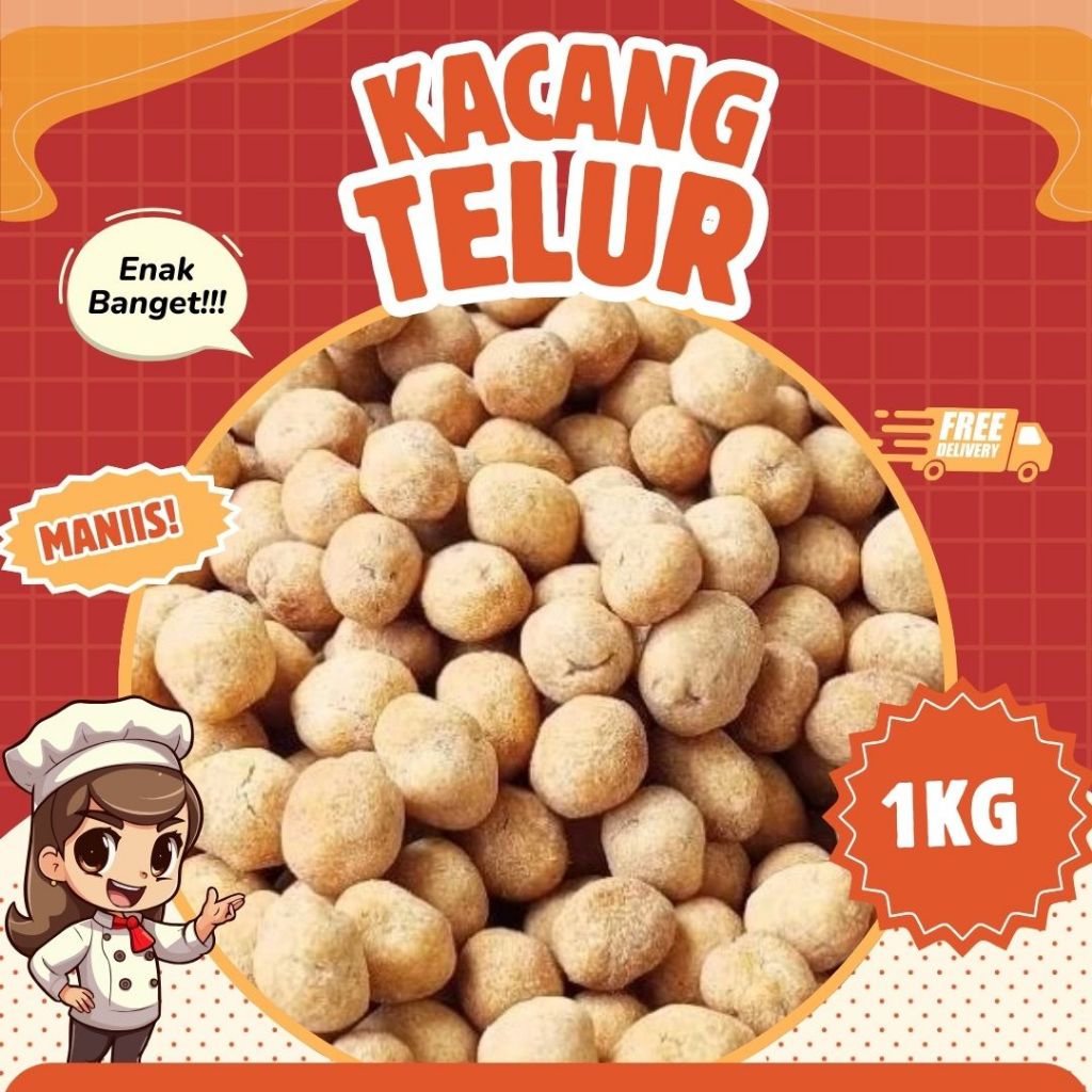 Alhusna Snack-Kacang Telor Manis/Kacang Telur Kiloan 1kg