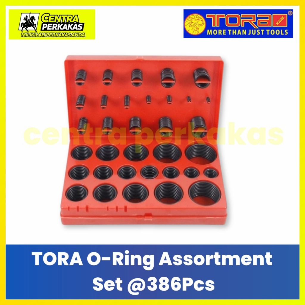 TORA O-Ring Assortment Set 386 Pcs Karet Seal O Ring Lengkap | Seal Kit Set Karet