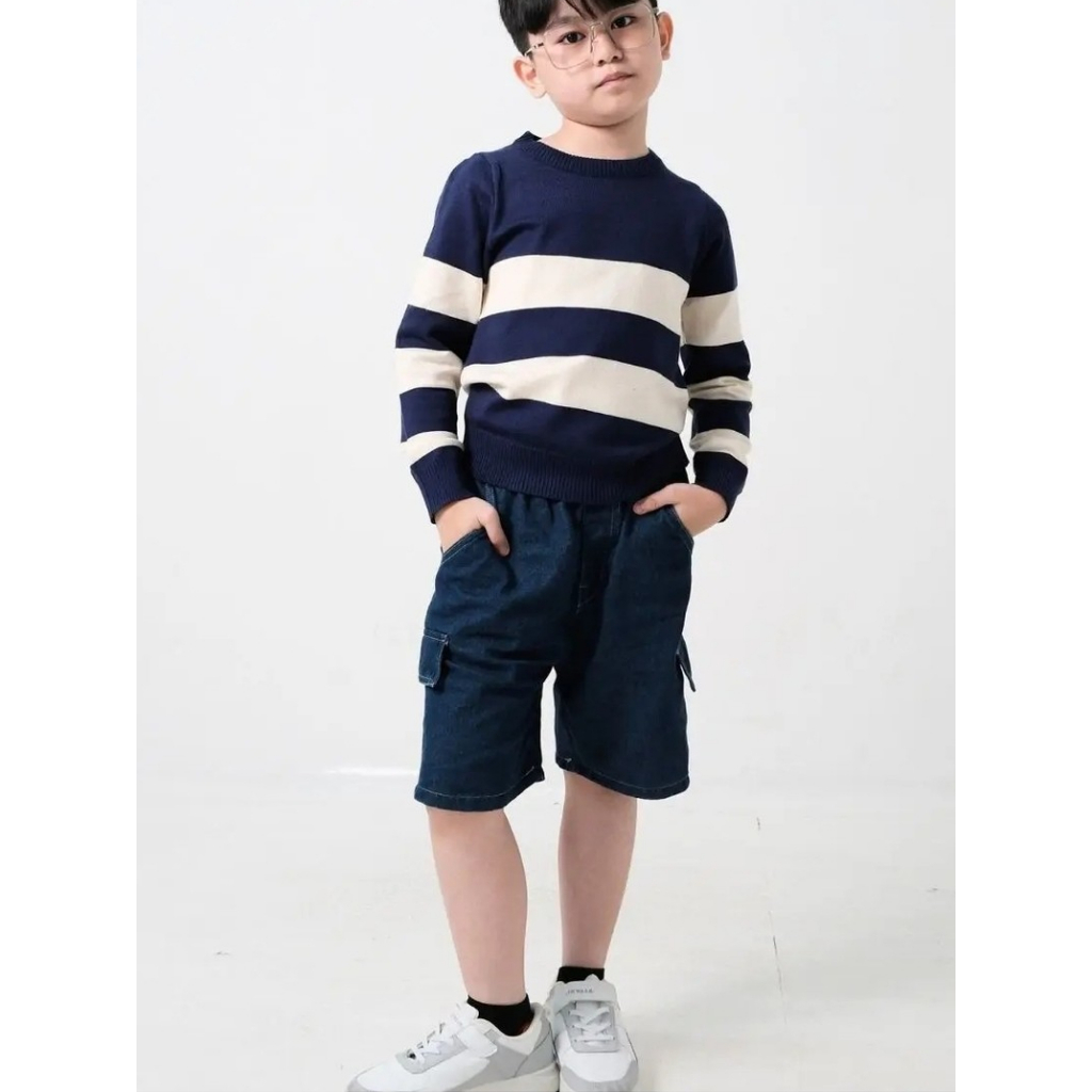Naralproject | Jaxon Long Sleeve Stripe | Baju Anak Laki Laki Rajut Lengan Panjang | Knit Premium Ny