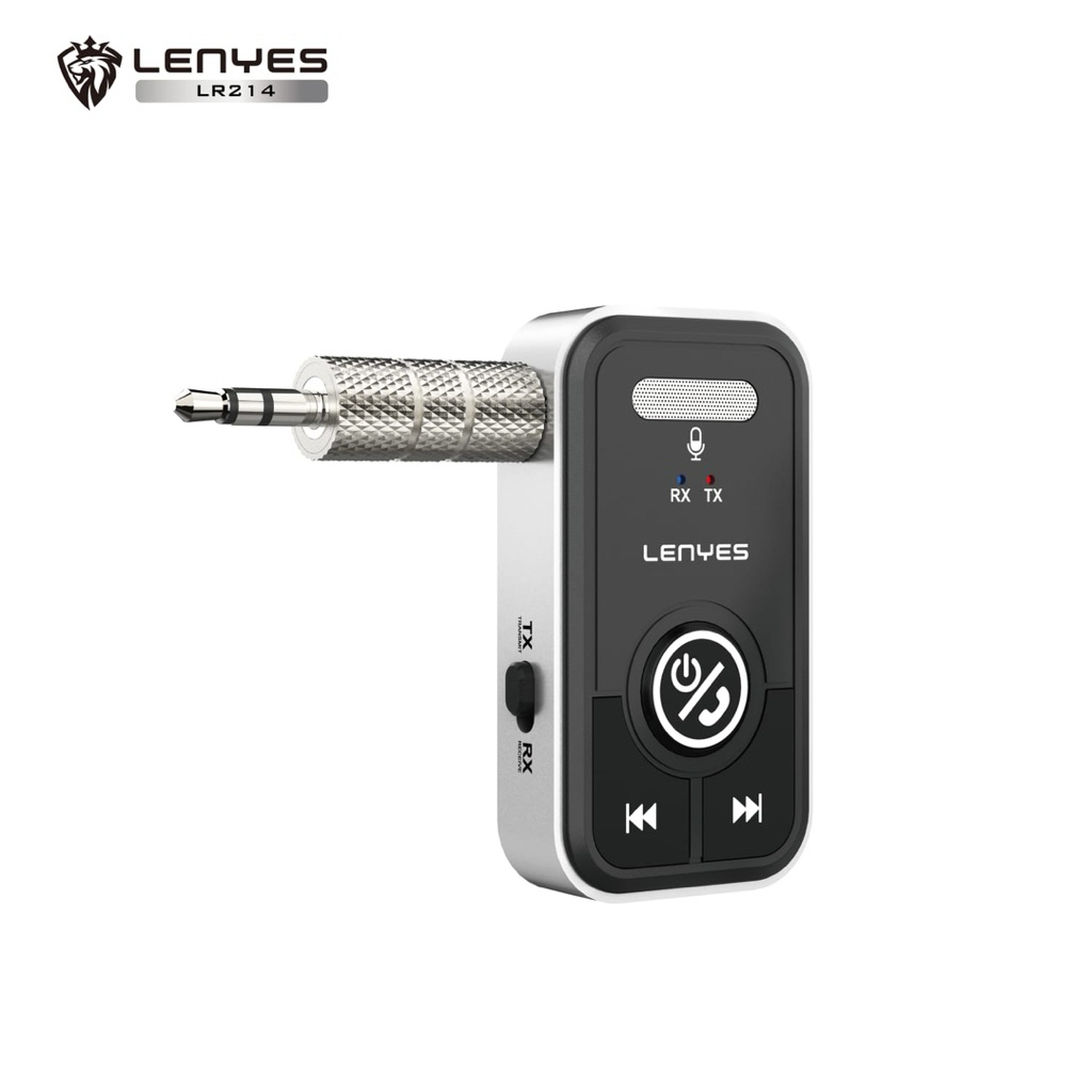 LENYES LR214 Bluetooth Receiver Transmitter Aux 3.5mm Wireless Adapter 5.2 Alat Bluetooth Salon Speaker Audio MP3 Player With Mic