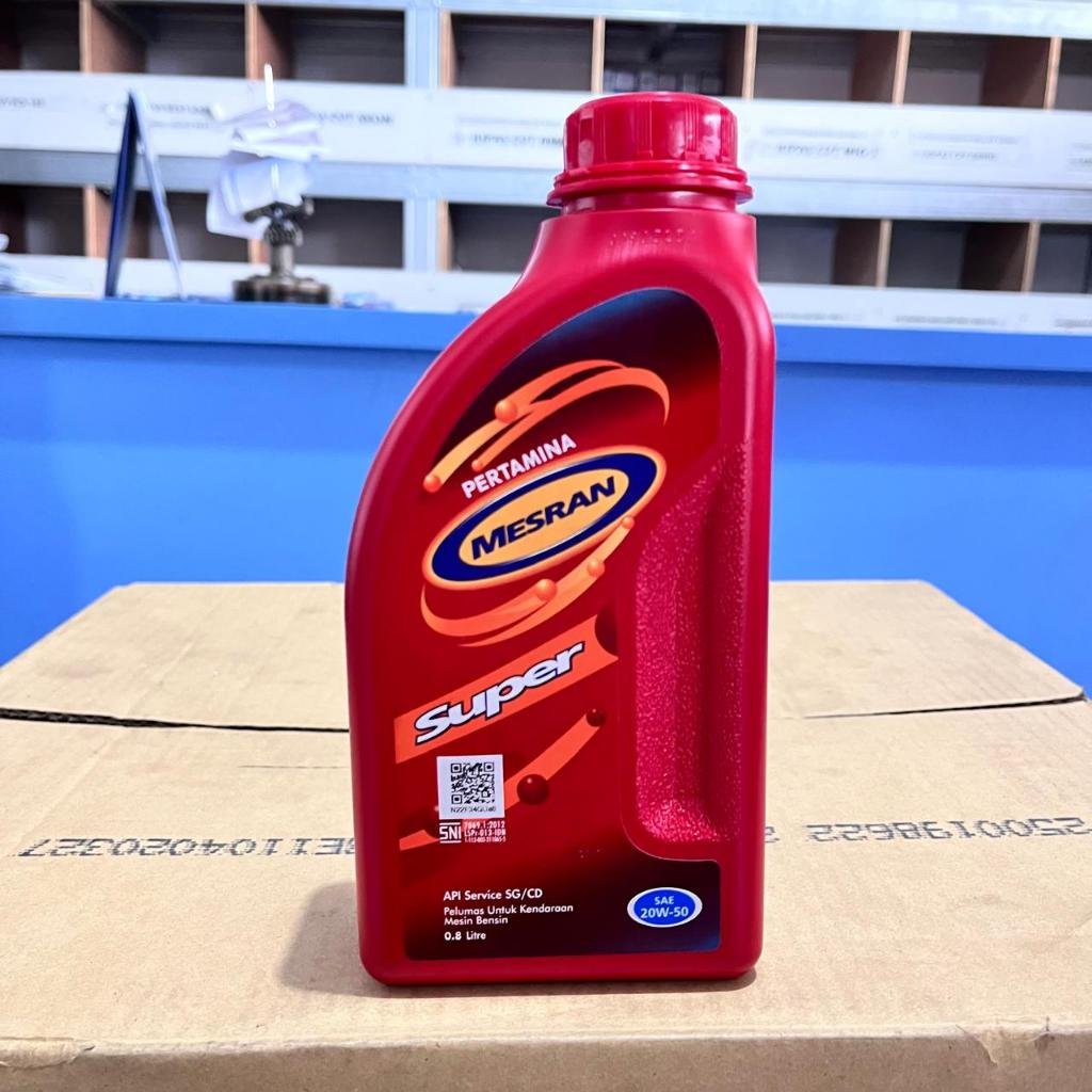 ( beijing ) OLI MESIN MOTOR MESRAN SUPER 20W-50 0.8 LITER PAKET 6 BOTOL
