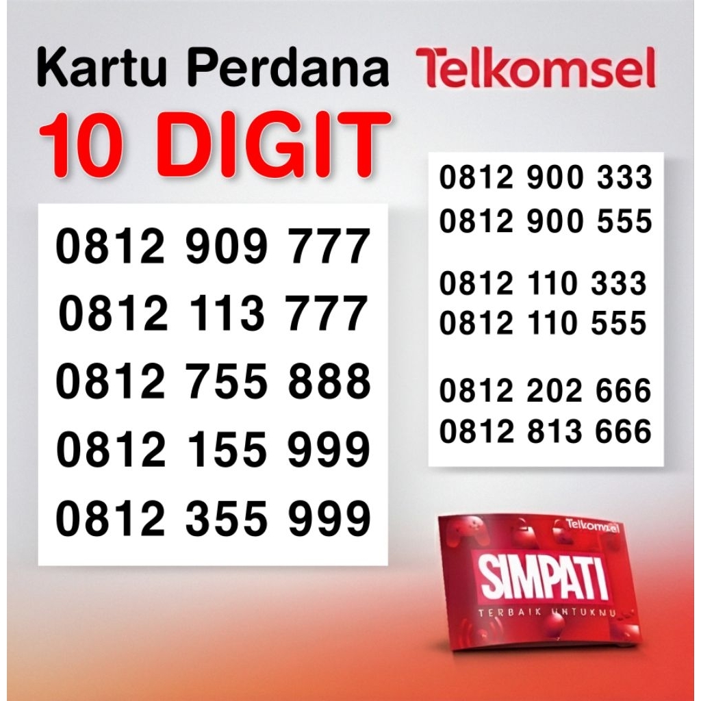 Nomor Cantik Telkomsel 10 Digit Triple 888 999 - Kartu Perdana Nomor Spesial 10 Digit Prabayar