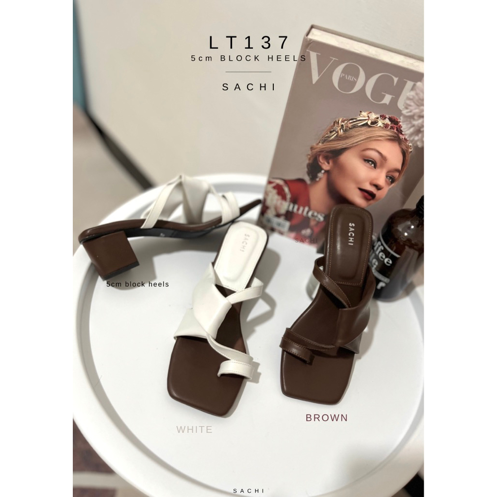 Sandal Heels Petak Tahu 5 cm Sandal Kerja Harian Korean Heels