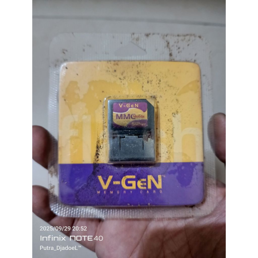 Kartu Memori MMC Nokia N Gage Classic QD 512 Mb Merk V-Gen Original Kuningan Mulus Utuh Normal Fulls