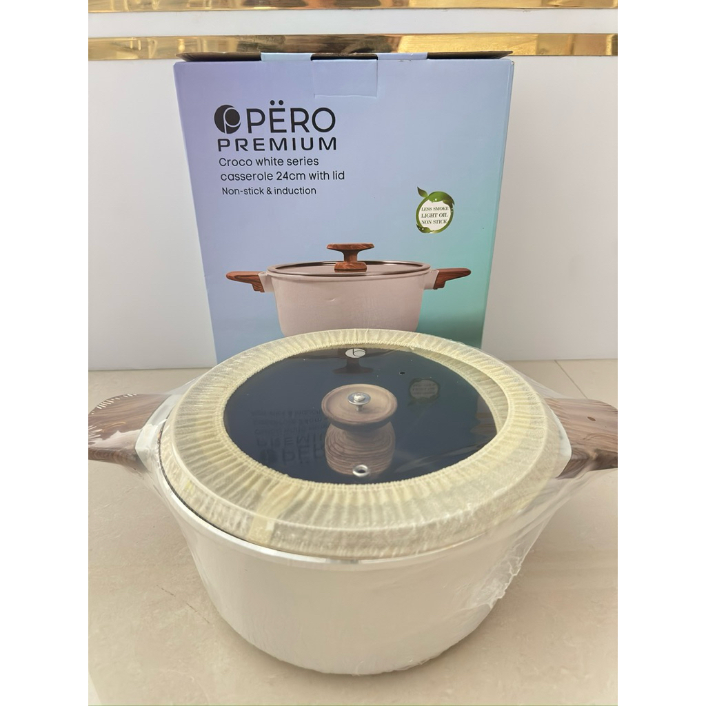 PERO Premium Panci White Casserole 24cm ORIGINAL
